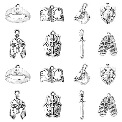 80 шт 8 стили подвески из сплава в тибетском стиле, Очарование на тему средневековой войны
