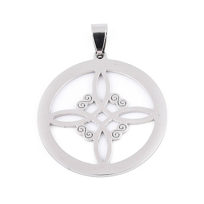 201 подвески из нержавеющей стали, плоский круглый с узлом, лазерная резка