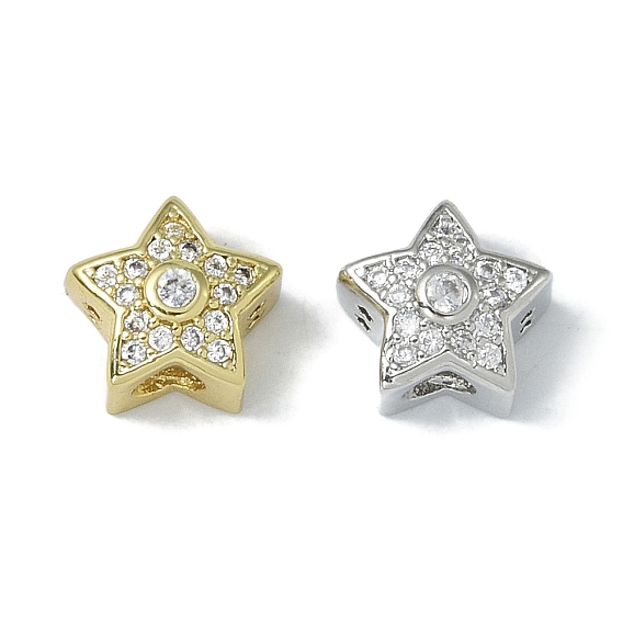 Покрытие стойки латунь микропаве прозрачные кубические циркониевые бусины, долговечный, без свинца и без кадмия, звезда