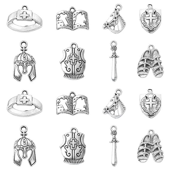 80 шт 8 стили подвески из сплава в тибетском стиле, Очарование на тему средневековой войны
