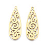 Placage ionique (ip) 201 pendentifs en acier inoxydable, Coupe au laser, larme