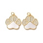 Brass Micro Pave Cubic Zirconia Pendants, Cadmium Free & Lead Free, with Shell, Real 18K Gold Plated, Cat-pad