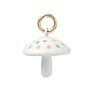 Spray Painted Brass Charms, Mushroom with Dot Charms, Golden