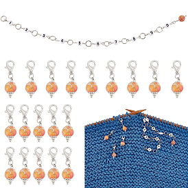 1pc акриловые бусины для вязания рядов счетчик цепочек, с маркером стежка подвески из драгоценного камня/пластика 20шт.