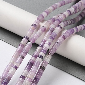 Natural Lepidolite/Purple Mica Stone Beads Strands, Disc, Heishi Beads