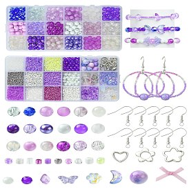 Наборы для самостоятельного изготовления сережек из стеклянных бусин