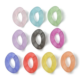 Transparent Frosted Acrylic Linking Rings, Quick Link Connectors, Twist Oval