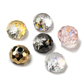 Electroplate Glass Beads, Faceted, Half Round
