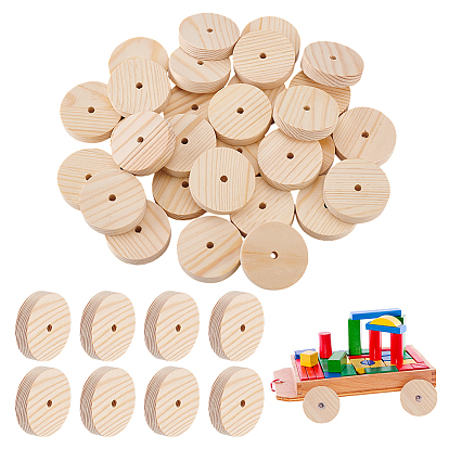 56 шт. деревянные круглые колеса, с отверстием, игрушечные поделки