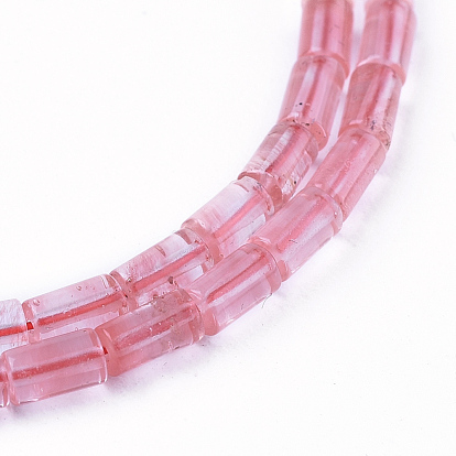 Cherry Quartz Glass Beads Strands, Column