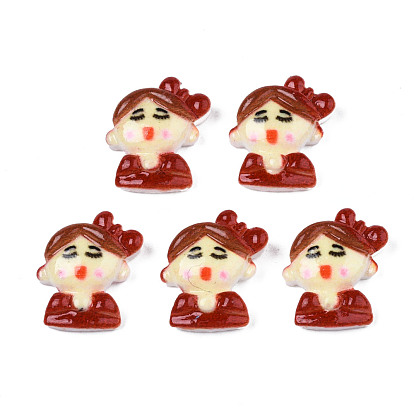 Spray Painted Opaque Resin Cabochons, Girl