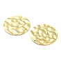 Rack Plating Eco-Friendly Brass Pendants, Cadmium Free & Lead Free, Textured Flat Round Charm