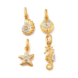 Латунные микро проложить кубического циркония подвески, морские животные, реальный 18 k позолоченный