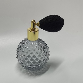 Glass Openable Perfume Bottle, Vintage Refillable Perfume Bottle, with Aluminum Findings
