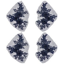 Аксессуары для костюмов с вышивкой из полиэстера и блесток, швейные украшения, цветок