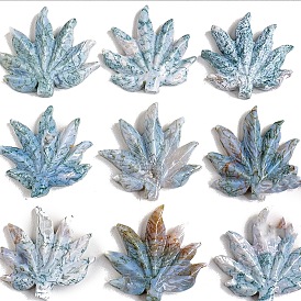 Natural Gemstone Carved Healing Maple Leaf Stone, Reiki Energy Stone Display Decorations