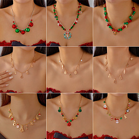 Ожерелья с подвеской из сплава и эмали на рождественскую тематику