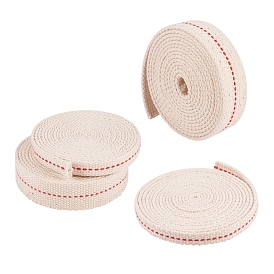 Cotton Flat Wicks, with Red Stitch, for Paraffin Oil or Kerosene based Lanterns and Oil Lamps