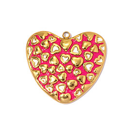 304 нержавеющей стальной эмали подвески, шарма сердца, реальный 18 k позолоченный, ионное покрытие (ip), долговечный