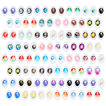 1 пакет стеклянные кабошоны, глаз