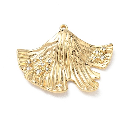 304 подвески из прозрачного кубического циркония из нержавеющей стали, подвески из листьев гинкго