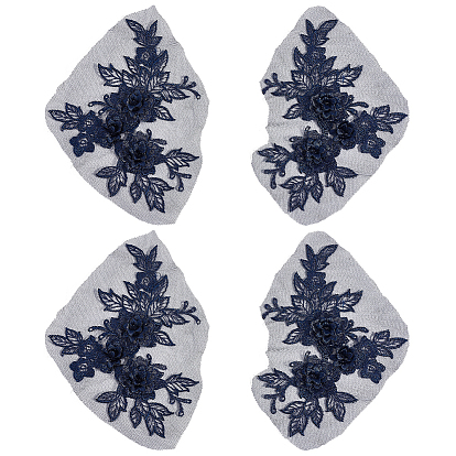 Аксессуары для костюмов с вышивкой из полиэстера и блесток, швейные украшения, цветок