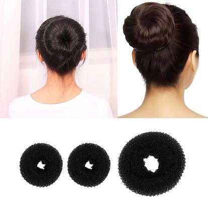 Spiral Hairpin Set for Donut Bun - U-shaped Comb, Sponge, Hairpin.