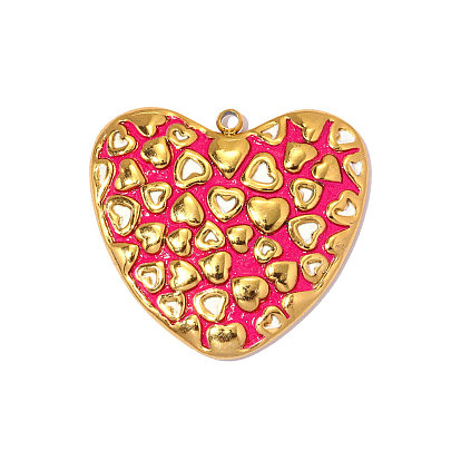 304 нержавеющей стальной эмали подвески, шарма сердца, реальный 18 k позолоченный, ионное покрытие (ip), долговечный