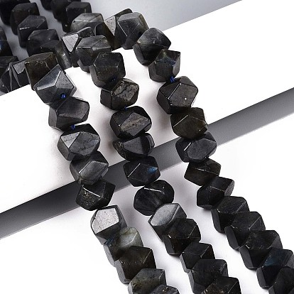 Натуральные нити бус из ларвикита, самородки, граненые