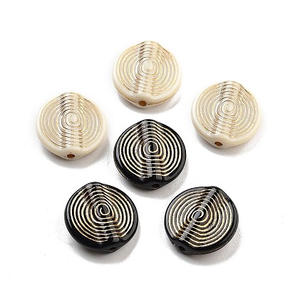 Покрытие акриловыми шариками, золотой металл обвитыми, плоский круглый с петельчатым волокном