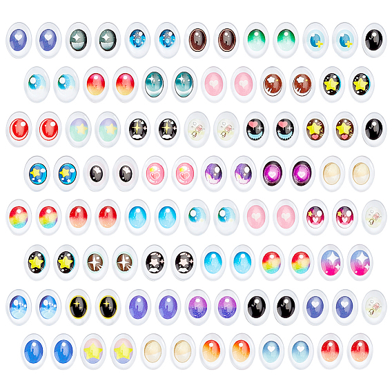 1 пакет стеклянные кабошоны, глаз