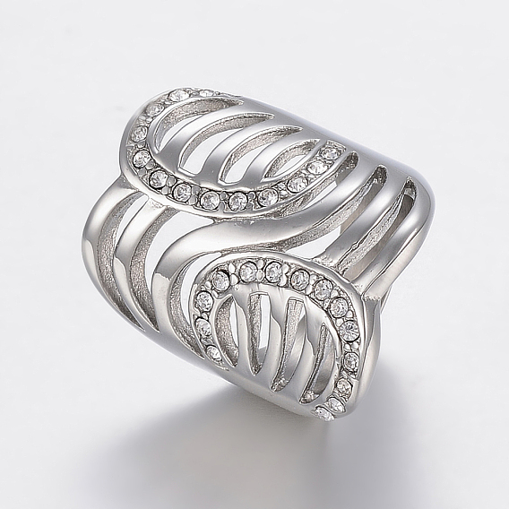 Ионное покрытие (ip) 304 кольца из нержавеющей стали со стразами, широкая полоса кольца, полый