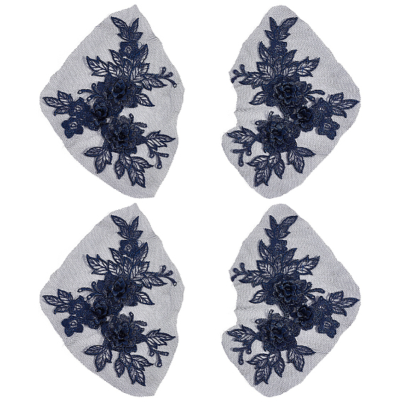 Аксессуары для костюмов с вышивкой из полиэстера и блесток, швейные украшения, цветок