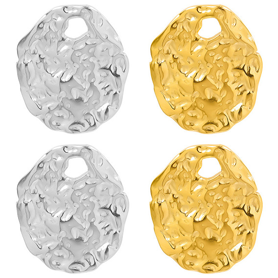 304 подвески из нержавеющей стали, фактурный овальный шарм