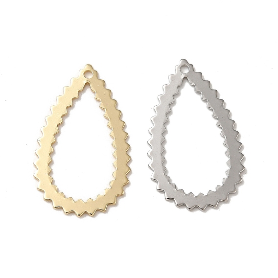 Teardrop Brass Pendants, Long-Lasting Plated, Rack Plating
