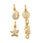 Латунные микро проложить кубического циркония подвески, морские животные, реальный 18 k позолоченный