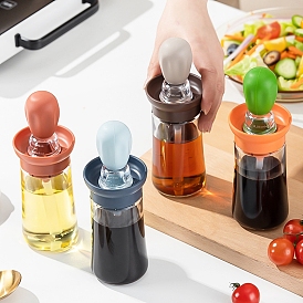Silicone Oil Brushes, with Glass Bottle & PP Plastic Dropper, Bakeware Tool, Column