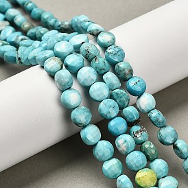 Природные Говлит бисер нитей, окрашенные, граненый квадратный разрез, плоско-круглые