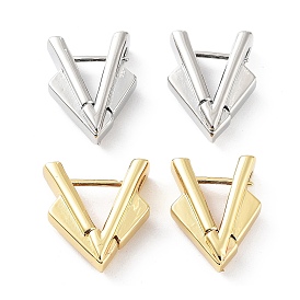 Triangle Rack Plating Brass Hoop Earrings for Women, Long-Lasting Plated, Lead Free & Cadmium Free