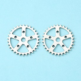 Componentes de la lámpara de engranajes de aleación de estilo tibetano, encantos steampunk, sin plomo y cadmio, 25x1 mm, agujero: 1~2.5 mm