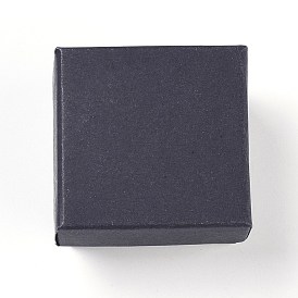 Крафт-бумага картон ювелирные коробки кольца, квадратный, с губкой внутри