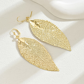 Textured Leaf Vintage Chic Women's Fashion Vacation Hoop Earrings