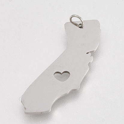 201 Stainless Steel Pendants, Map of California