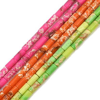 Dyed Synthetic Imperial Jasper Beads Strands, Column