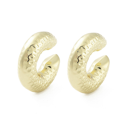 Donut Brass Cuff Earrings, Long-Lasting Plated, Cadmium Free & Lead Free