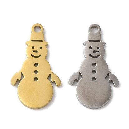 Christmas 201 Stainless Steel Pendants, Snowman Charm