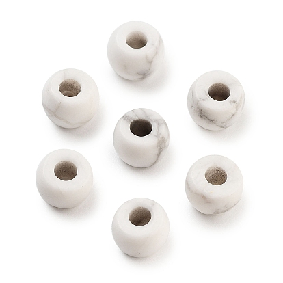 Perlas naturales howlite, barril