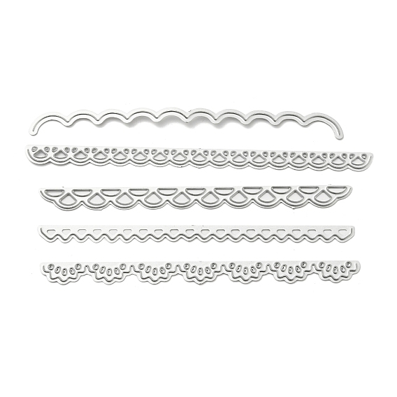 5шт 5 стили углеродистая сталь кружево резка штампы трафареты, трафареты для тиснения керамики и глины, матовый цвет платины