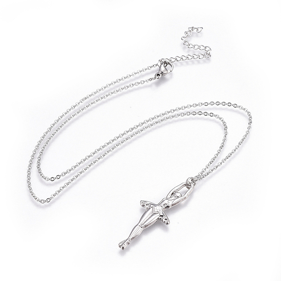 304 подвесные из нержавеющей стали ожерелья, с кабельными цепями, балерина