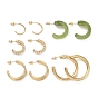 C-shape Stud Earrings, Imitation Pearl Beads Half Hoop Earrings, Open Hoop Earrings for Women, Golden